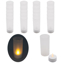 Laden Sie das Bild in den Galerie-Viewer, LED Windlicht Teelicht Kerze Batterie Glas Timer Warmweiß Kerzenhalter Flackernd
