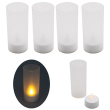 Laden Sie das Bild in den Galerie-Viewer, LED Windlicht Teelicht Kerze Batterie Glas Timer Warmweiß Kerzenhalter Flackernd
