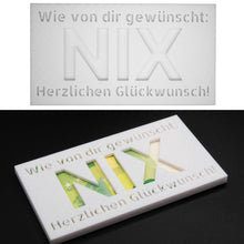 Laden Sie das Bild in den Galerie-Viewer, 2x Geldgeschenk NIX Nichts Geschenkidee Geschenk Geburtstag Geldscheingeschenk