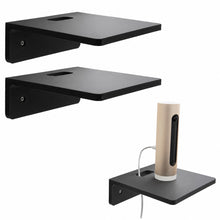 Laden Sie das Bild in den Galerie-Viewer, 2x Wandregal Wandhalterung Bücherregal Hängeregal für Kamera Box Lautsprecher Lampe Schwarz