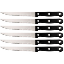 Laden Sie das Bild in den Galerie-Viewer, 6x Steakmesser Edelstahl Pizzamesser Steak Messer Grillbesteck Fleischmesser Set