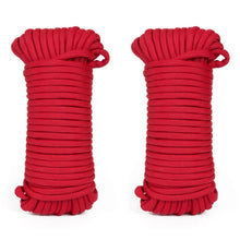 Laden Sie das Bild in den Galerie-Viewer, 2x Paracord Campingseil Survival 15m Outdoor Fallschirm Schnur Leine Seil Rot