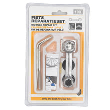 Laden Sie das Bild in den Galerie-Viewer, Fahrrad Reparaturset Reifen Reparatur Flicken Set 10-teilig mit Werkzeug
