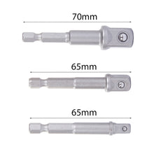 Laden Sie das Bild in den Galerie-Viewer, 3tlg Adaptersatz Stecknuss Bit Verlängerung Adapter Stecknusshalter 1/4 3/8 1/2

