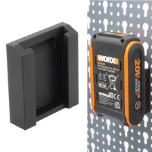 Laden Sie das Bild in den Galerie-Viewer, Akkuhalter für Worx Akku für Küpper Lochwand Wandhalter Wandhalterung Halter 20V
