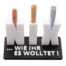 Laden Sie das Bild in den Galerie-Viewer, Geschenk Nichts NIX Geldgeschenk Geschenkidee Geldscheingeschenk Geburtstag
