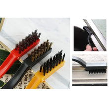 Laden Sie das Bild in den Galerie-Viewer, 3x Drahtbürste Reinigungsbürste Metallbürste Messing Nylon Edelstahl Bürste Set
