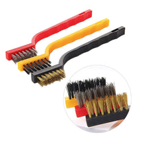 Laden Sie das Bild in den Galerie-Viewer, 3x Drahtbürste Reinigungsbürste Metallbürste Messing Nylon Edelstahl Bürste Set
