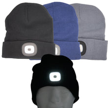 Laden Sie das Bild in den Galerie-Viewer, Mütze LED Beanie Wintermütze Stirnlampe Sportmütze Freizeitmütze Damen Herren Licht LED
