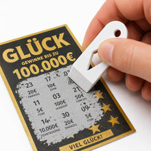 Laden Sie das Bild in den Galerie-Viewer, Rubbellos Schaber Lotterielos Kratzer Schaber Plastikschaber Rubbellosschaber
