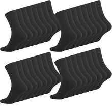Laden Sie das Bild in den Galerie-Viewer, Socken Strümpfe 8-128 Paar Sportsocken Arbeitssocken Schwarz Baumwolle 39-46 Set
