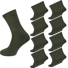 Laden Sie das Bild in den Galerie-Viewer, Socken Strümpfe 5-80 Paar Army Arbeitssocken Militär Olivgrün Baumwolle 39-46

