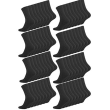 Laden Sie das Bild in den Galerie-Viewer, Socken Strümpfe 8-128 Paar Sportsocken Arbeitssocken Schwarz Baumwolle 39-46 Set
