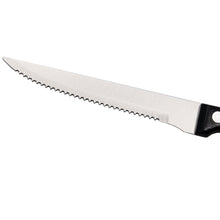 Laden Sie das Bild in den Galerie-Viewer, 6x Steakmesser Edelstahl Pizzamesser Steak Messer Grillbesteck Fleischmesser Set
