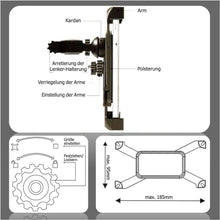 Laden Sie das Bild in den Galerie-Viewer, Fahrrad Handyhalterung Lenker Halter Motorrad Handhalter Lenkerhalterung Handyhalter
