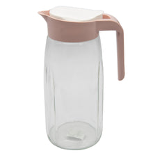 Laden Sie das Bild in den Galerie-Viewer, Glaskaraffe Glas Karaffe Krug 1,45L Wasserkaraffe Deckel Glaskrug Kanne Saftkrug
