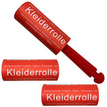 Laden Sie das Bild in den Galerie-Viewer, Fusselrolle 1 Abroller mit 3 Rollen Kleiderrolle Fusselbürste Tierhaarrolle
