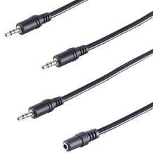 Laden Sie das Bild in den Galerie-Viewer, AUX Kabel Klinken Stecker Buchse 3,5mm Verlängerung Kupplung Audio Stereo 0,5-5m
