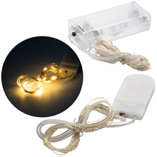 Laden Sie das Bild in den Galerie-Viewer, LED Lichterkette mit &amp; ohne Timer Micro Warmweiß Drahtlicht Mikro Batterie 10 20 40 LED
