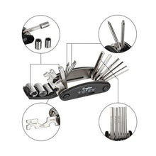Laden Sie das Bild in den Galerie-Viewer, Multitool Fahrrad Werkzeug Multifunktionswerkzeug Reparatur Set Kit MTB 16 in 1
