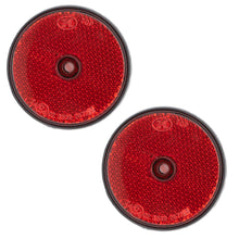 Laden Sie das Bild in den Galerie-Viewer, 2x Reflektor Anhänger Rot Rund 60mm Rückstraher Wohnwagen PKW LKW Katzenauge Set
