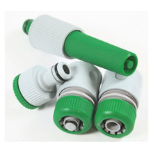 Laden Sie das Bild in den Galerie-Viewer, Gartenschlauch Adapter Aufsatz Set 4 tlg Wasserspritze Schlauchverbindung grün
